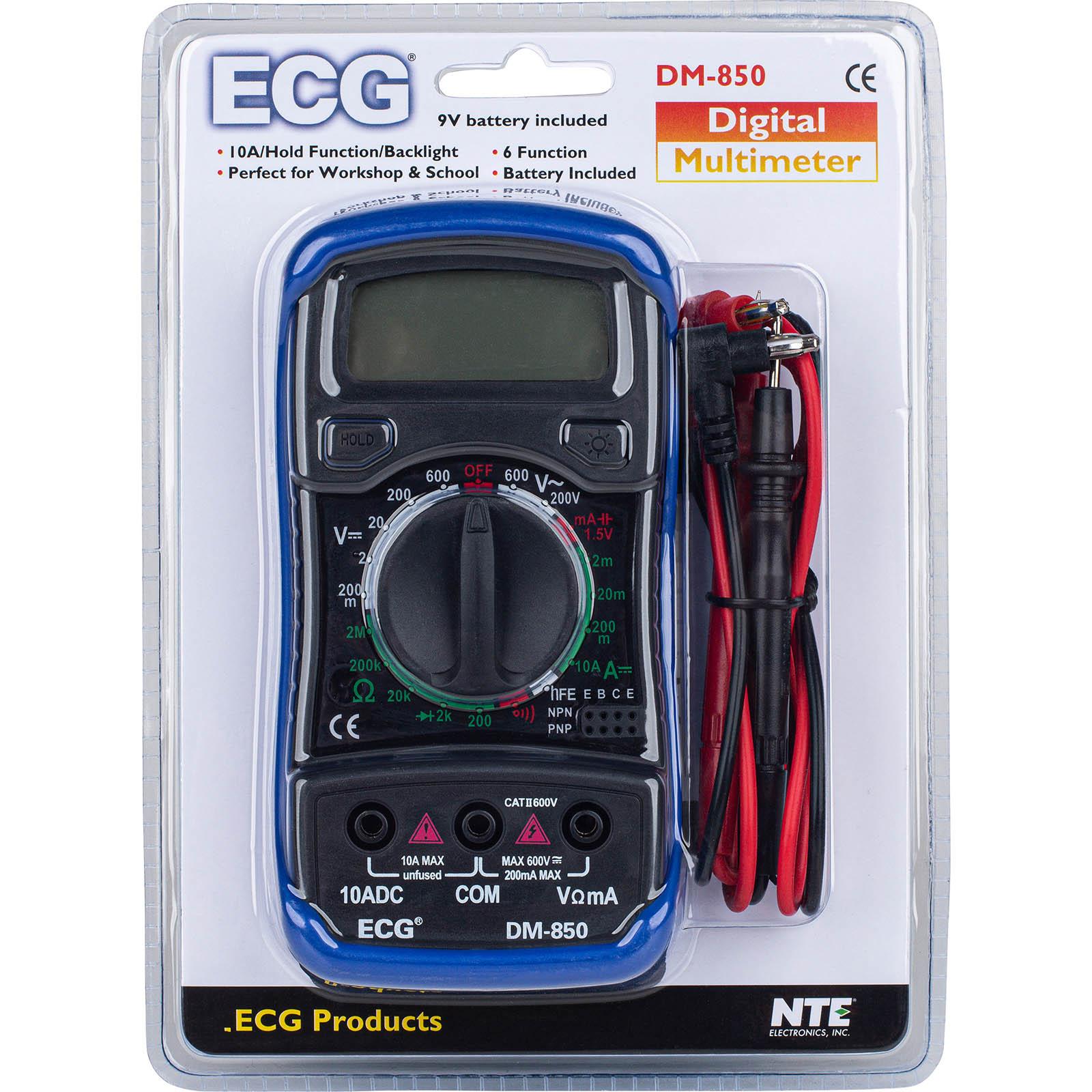 ECG DM850 Digital Multimeter 31/2 Digit 6 Function with Data Hold and